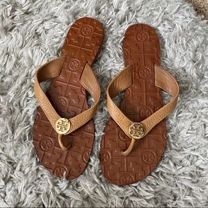 Tori Burch tan leather sandals
